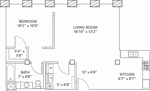 A5 1  Bed   1  Bath   850 Sq. Ft. at Lofts at Lafayette Square Apartments, Saint Louis